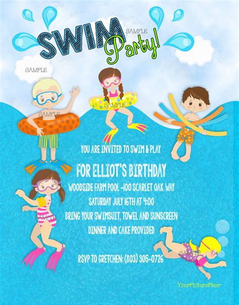 birthday invitation pool|bring your swimsuit invitation.